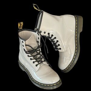 Gray Patent Leather Dr. Martens 1460